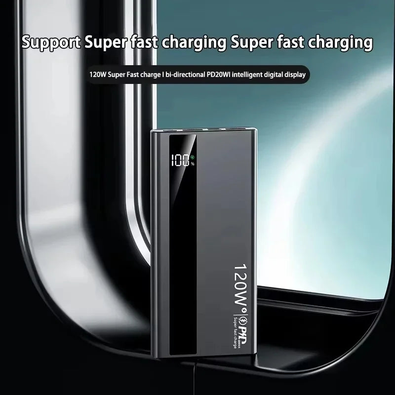 ViVO 500000mAh 120W Power Bank Portable Super Large Capacity Fast Charge External Battery Power Bank For Iphone Huawei Samsung