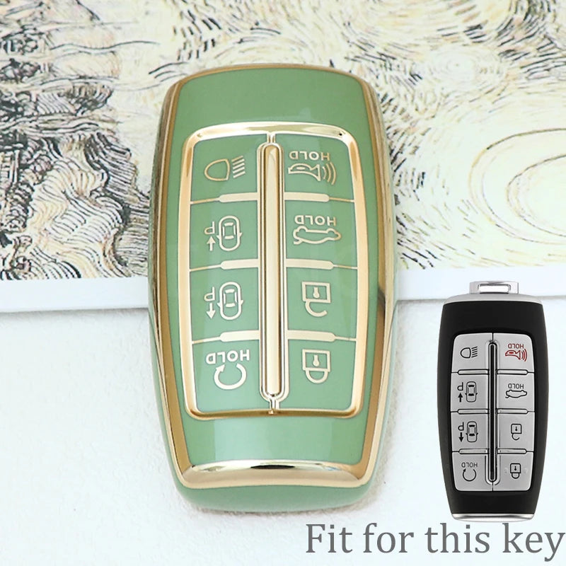 Auto For Hyundai Genesis GV70 GV80 GV90 2020 2021 2022 8 Button TPU Car Key Case Cover Holder Key Shell Keychain Accessories