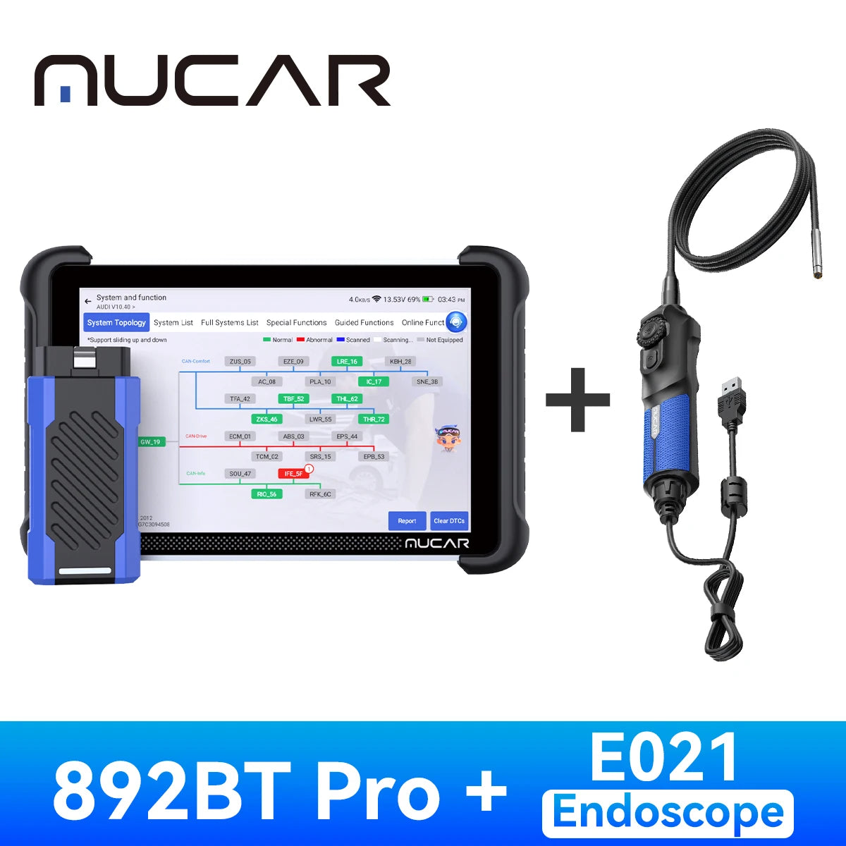 MUCAR 892BT PRO AI Key Programmer TKEY 101 Topology Automotive Diagnostic Tool J2534 Bidirectional Car Obd2 Scanner ECU Coding C
