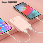 5000mAh Portable Ultra-thin Power Bank With Double USB TYPE C OUTPUT Fast Charging Poverbank For iPhone 14 13 12 8 Xiaomi Huawei