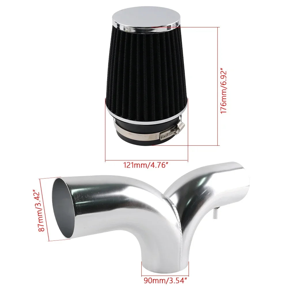 Cold Air Intake Kit Filter Dual Twin For 00-02 Dodge Durango 3.7L V6/4.7L V8 For 99-04 JEEP Grand Cherokee 4.7L V8