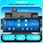 Imagebon M70 11.4" 4G Android 14 8+128G Dashcam 8 Core Wireless CarPlay & Android Auto Split Screen Remote Monitoring Car DVR Car Mobile World
