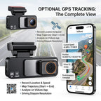 4K Dash Cam Built-in GPS WiFi Front and Rear Supercapacitor 24H Parking Monitor Dual Lens 3.2"IPS 2160P Car Driving Recorder DVR Car Mobile World