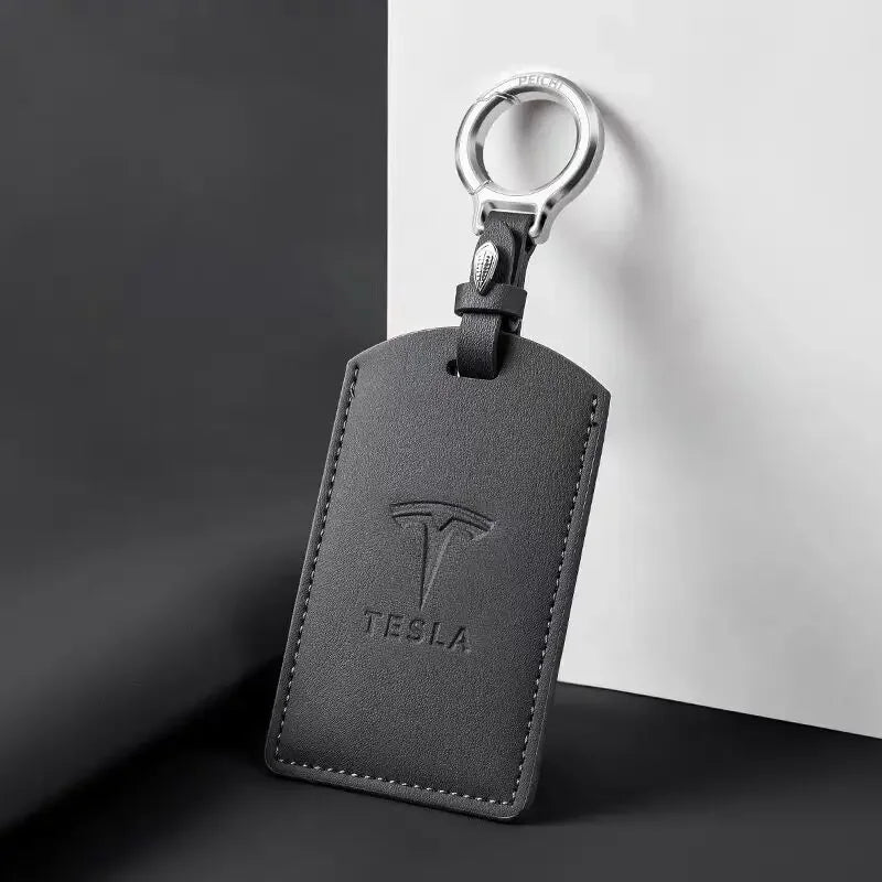 For Tesla Model 3 Model S X Y Keychain Accessories Leather Car Smart NFC Card Key Case Fob Cover Protector Shell