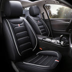 Five-Seat Car Seat Covers with Dual-Tone Trim, Luxury Leather Upholstery, Fits Most Vehicles