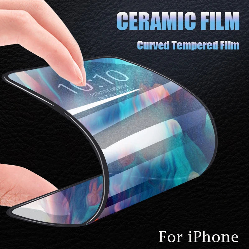 3Pcs Ceramic Fiber Protective Glass On The For iPhone 17 16 15 14 13 12 11 Pro Max 12 Mini 13 Mini Screen Protector Film Air 16E