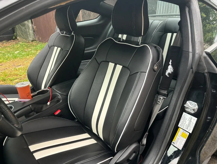 Custom Fit for 2015-2024 Mustang Coupe Car Seat Covers Full Set Durable Quality Material for Ford Mustang Coupe Gt CM World