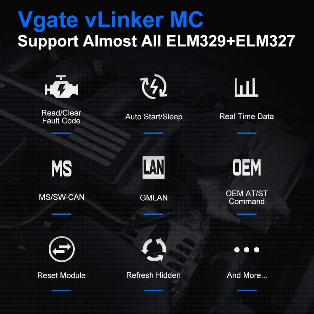Vgate VLinker MC+ ELM 327 V2.2 OBDII Bluetooth 4.0 Car Scanner OBD2 WiFi Auto Diagnostic Tool ELM327 OBD 2 ODB2 Bimmercode