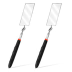 2pcs Telescoping Inspection Mirror Rectangle Mechanic Mirrors 360° Rotation Extendable Telescopic Handle For Car Repair CM World