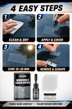 Windshield Crack Repair Fluid – Car Glass Resin Glue, Restores Clarity & Fixes Scratches, Cures Quickly, DIY Auto Repair Kit