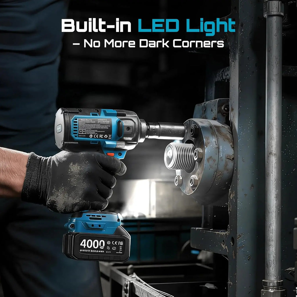 Seesii WH12 Ultra Pro Cordless Impact Wrench 885Ft-lbs (1200N·m) 1/2" Impact Gun with Detachable Side Handle 21V High Torque Power Impact Driver 2x 4.0Ah Batteries for Family Car/Pickup Truck/Mower