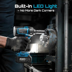Seesii WH12 Ultra Pro Cordless Impact Wrench 885Ft-lbs (1200N·m) 1/2" Impact Gun with Detachable Side Handle 21V High Torque Power Impact Driver 2x 4.0Ah Batteries for Family Car/Pickup Truck/Mower