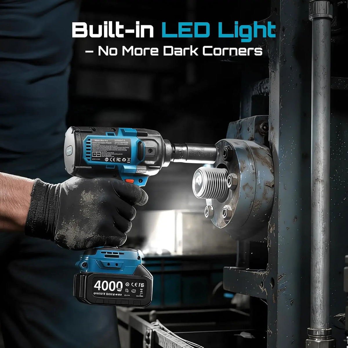 Seesii WH12 Ultra Pro Cordless Impact Wrench 885Ft-lbs (1200N·m) 1/2" Impact Gun with Detachable Side Handle 21V High Torque Power Impact Driver 2x 4.0Ah Batteries for Family Car/Pickup Truck/Mower