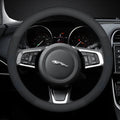For JAGUAR E-PACE F-PACE F-TYPE XE XF XK XJR XFR XJ XEL XFL Carbon fiber Suede Leather Car Steering Wheel Cover Auto Accessories CM World