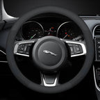 For JAGUAR E-PACE F-PACE F-TYPE XE XF XK XJR XFR XJ XEL XFL Carbon fiber Suede Leather Car Steering Wheel Cover Auto Accessories CM World
