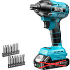Seesii S531 Cordless Impact Driver Kit 21V Max Torque 1590 In-lbs(180 N.m) Impact Driver Set with Two 2.0 Ah Batteries 1/4" Hex Chuck Power Impact Driver w/ 20 Pcs Drill Bits 0-2500 RPM Variable Speed