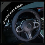 Car Steering Wheel Cover, Anti-Slip and Sweat-Absorbent, Ultra-Thin D-Type with Nappa Texture, Breathable, Universal for All Sea