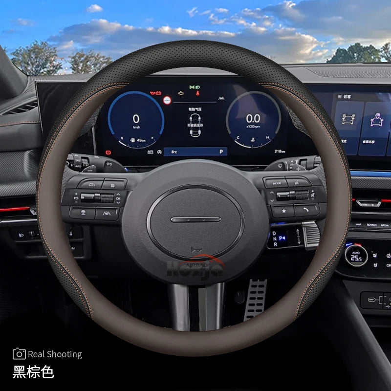 Leather Car Steering Wheel Cover for Hyundai Tucson 4 L Sonata 2024 2025 2026 Accessories