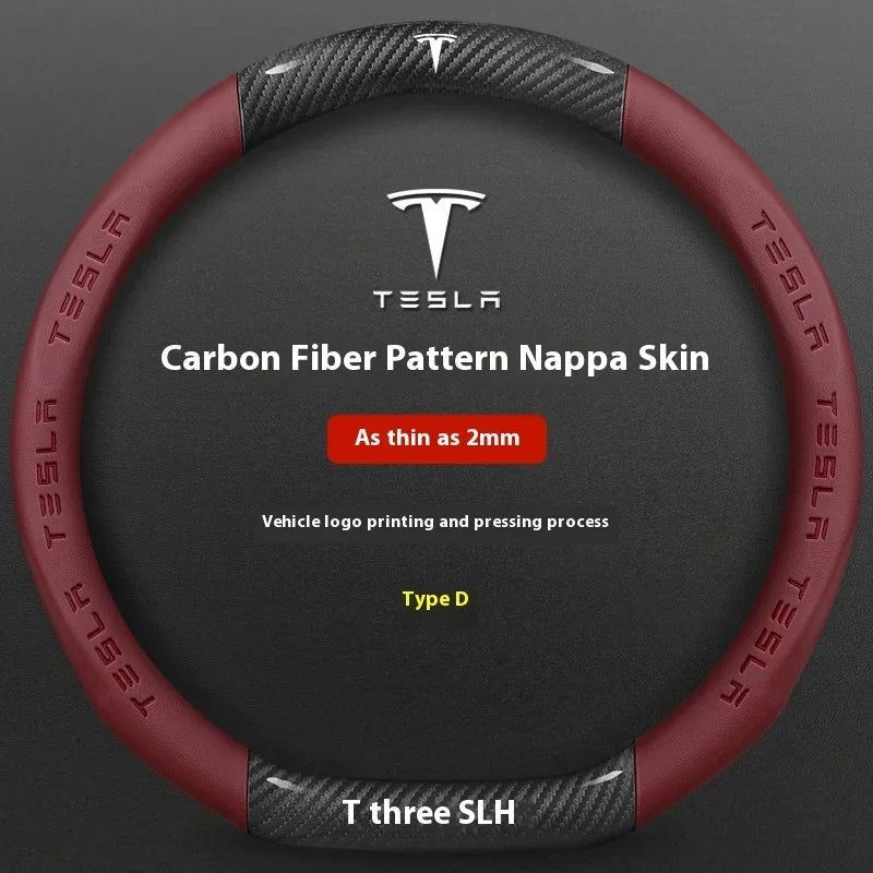 Car Steering Wheel Cover for Tesla Model 3 Model S Y X Roadster 2019-2025 Auto Interior Steering Wheel Accessories Anti-Slip