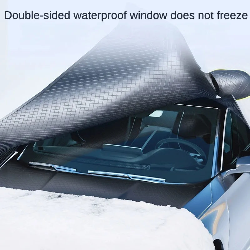 New Winter Snow-Proof Car Sunshade and Snow Shield, Extended and Thickened for Winter, Sunshade for Front Windshield, Snow Cover, Frost and Freeze Protection for Vehicles CM World