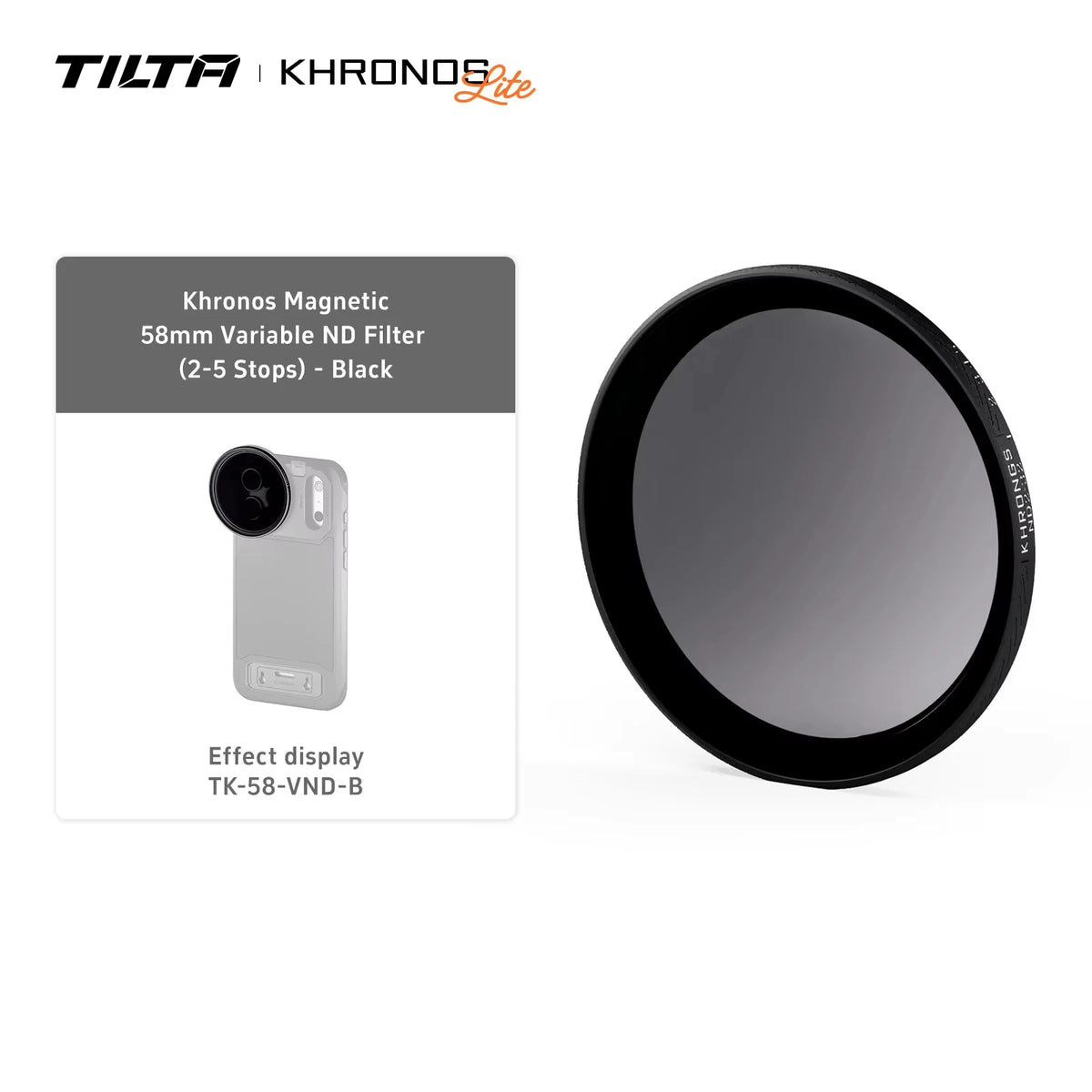 TILTA Khronos Accessorise iPhone 18 Pro/Pro Max Cage Ecosystem Accessorise Baseplate Quick Release Filter Tray 58mm 17mm Thread