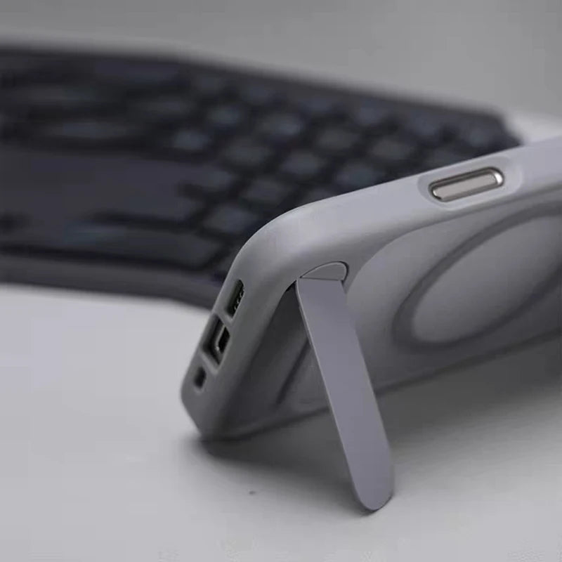 Invisible Folding Stand for Magsafe Magnetic Case For iPhone 17 Pro Max 17Pro Air Matte Skin Feel Wireless Charging Hard Cover Car Mobile World