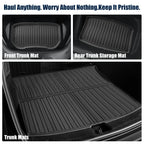 For 2021-2024 Model Y 7PCS Full Set TPE Floor Mats Full Coverage Custom Fit All Weather Waterproof Anti-Slip Odorless Easy Clean Cargo Mat Rear Seat Back Protector