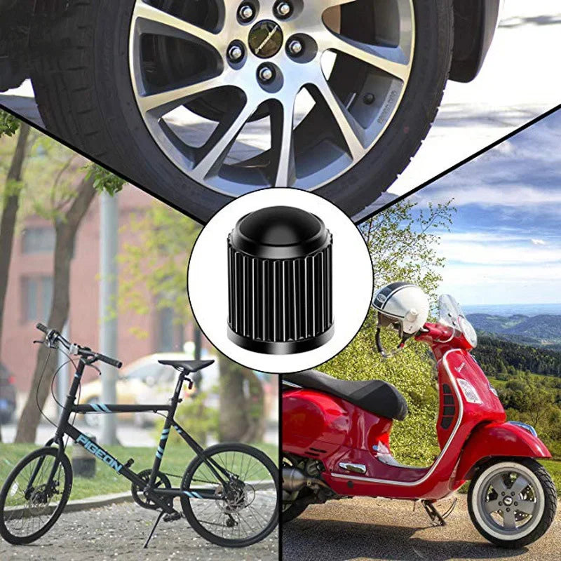 20Pcs Car Tire Tyre Valve Caps with O Rubber Ring Dust Covers Plastic Black Grey Red Stem Valve Caps for Cars Motorcycles Bike CM World