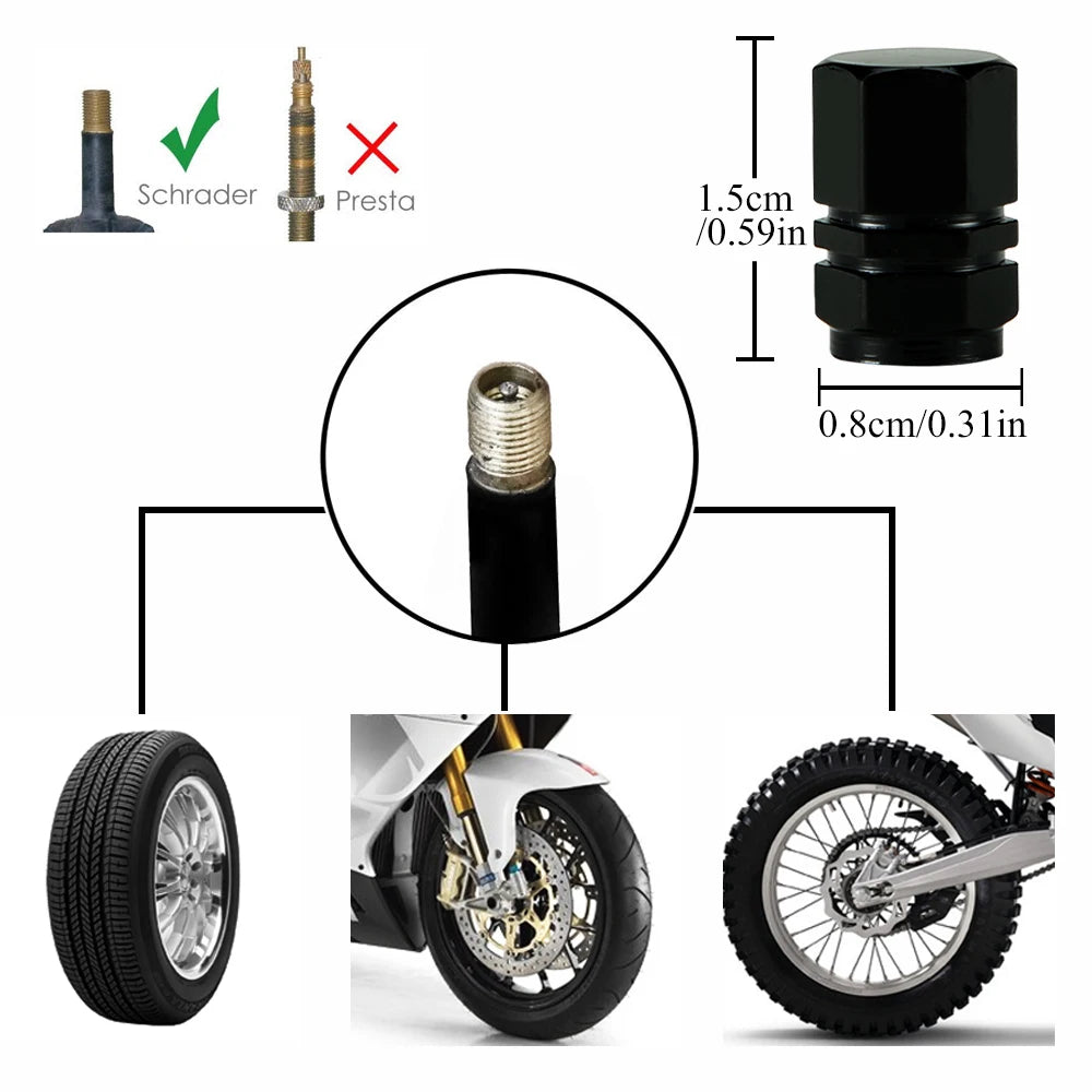 DSYCAR 4Pcs/lot Universal Car Moto Bike Tire Wheel Valve Cap Dust Covers Car Styling for Fiat Audi Ford Bmw Car VW Opel Mazda CM World