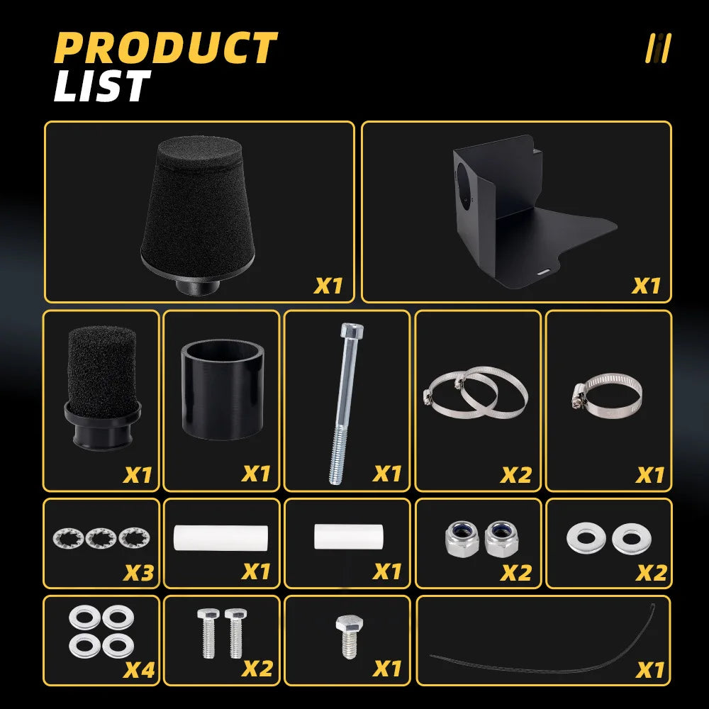 Performance Air Induction Intake Kit Filter For VW Golf MK4 GTI Audi A3 1.8T Car Modified Parts OFI140-BK Sponge Air Filter Kit