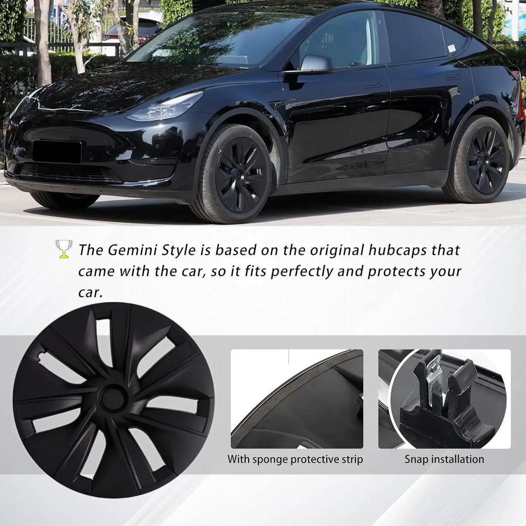 Wheel Covers 19 Inch for Tesla Model Y 2024 Hubcaps Compatible Tesla Model Y Accessories 2024 2023 2022 2021 4 Pcs Rim Protector CM World