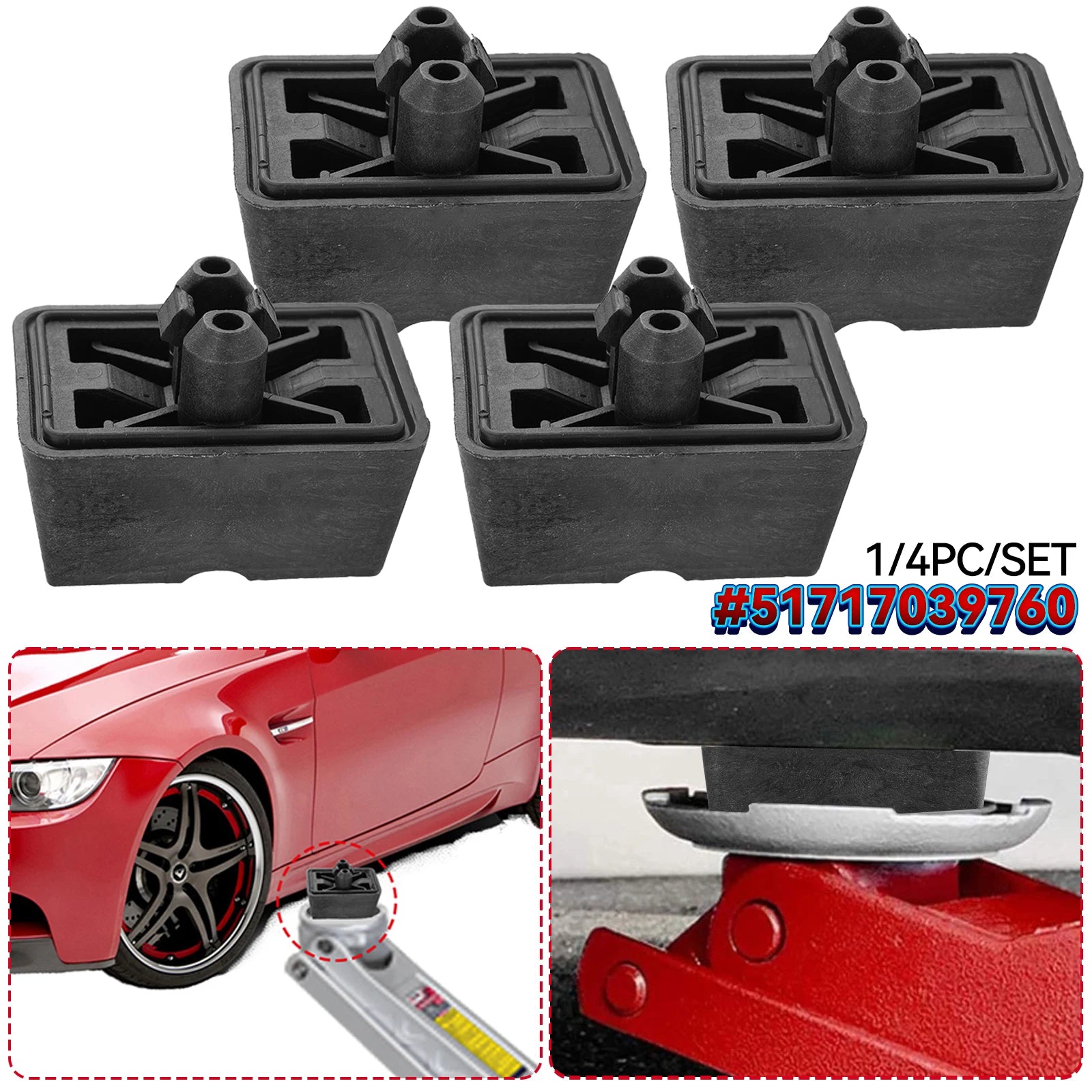 1pc/4pcs Lift Jacking Point Support Plug Plate Block Jack Pad for BMW 6 7 Series Mini R50 R53 R55 R56 R57 R58 R59 51717039760 CM World