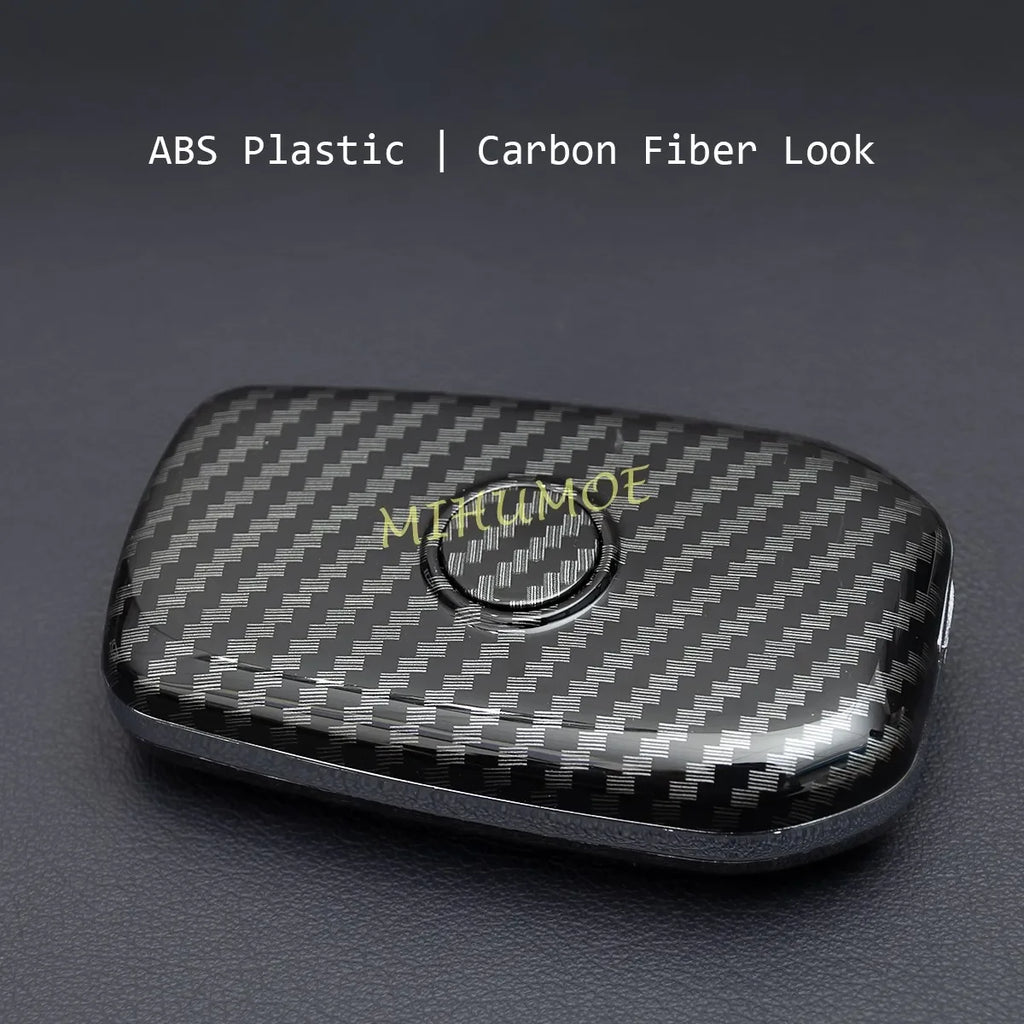 Car Key Cover Case Chain For Toyota Corolla Cross Sequoia Fortuner Prius Venza Alphard Sienna Tundra Mirai Yaris Carbon Fiber