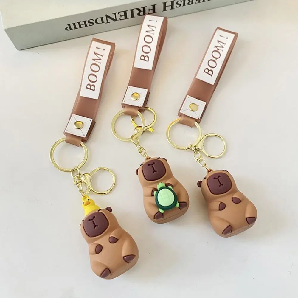 Creative Cute Capybara Keychains For Car Keychain Anime Cartoon Capibala Pendant  Women Doll Keyring Charm Holiday Gifts Jewelry CM World