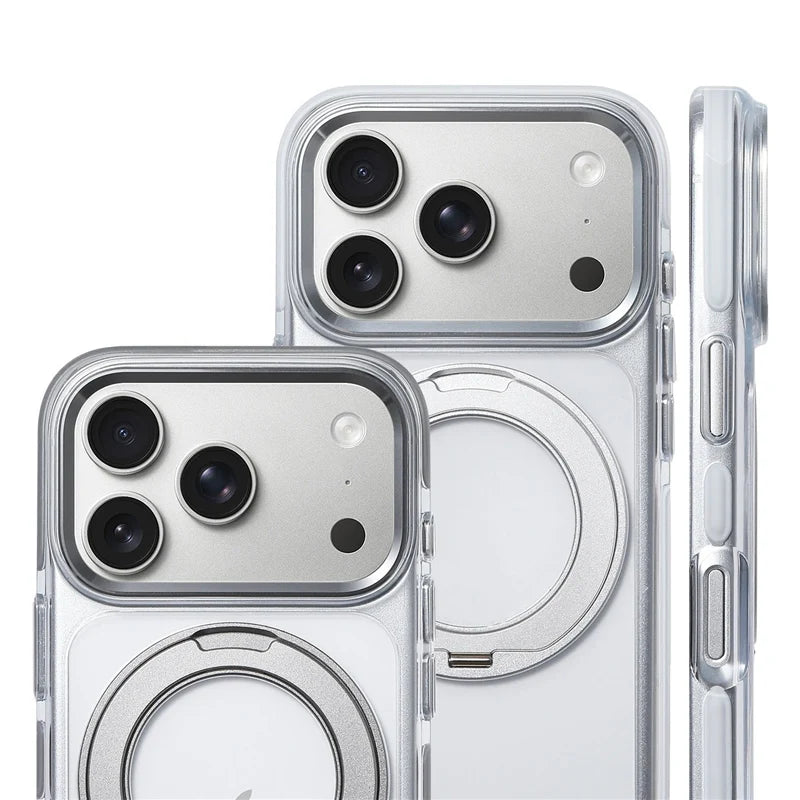 360° Magnetic Stand Case Cover for iPhone 17pro 17 17Pro Max Clear Shockproof for Magsafe Rotatable Magnet Kickstand Phone Case Car Mobile World