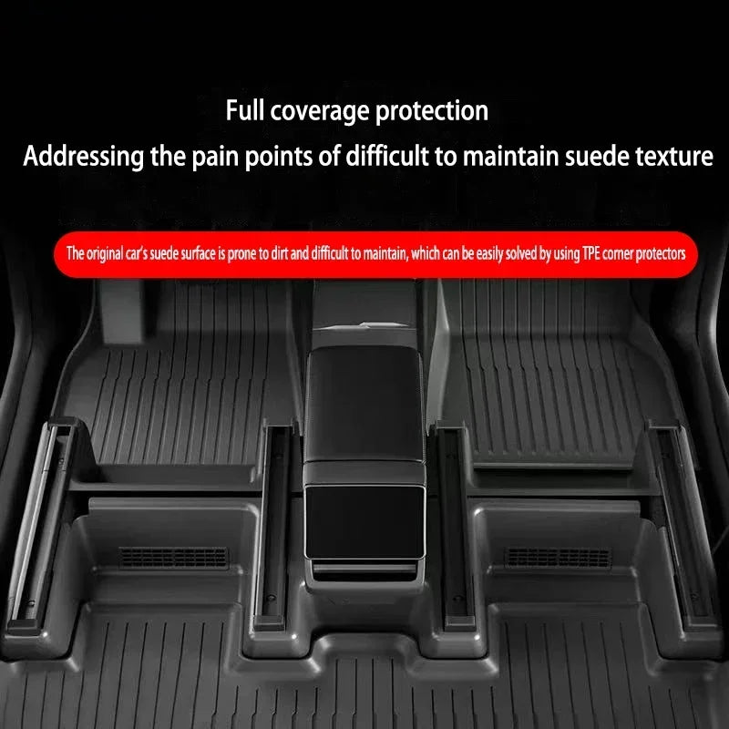 For Tesla Model Y Juniper 2025 2056 Under Seat Corner Guard Seat Slide Rail Protector Cover Anti-Kick Decor Flocking Accessories CM World