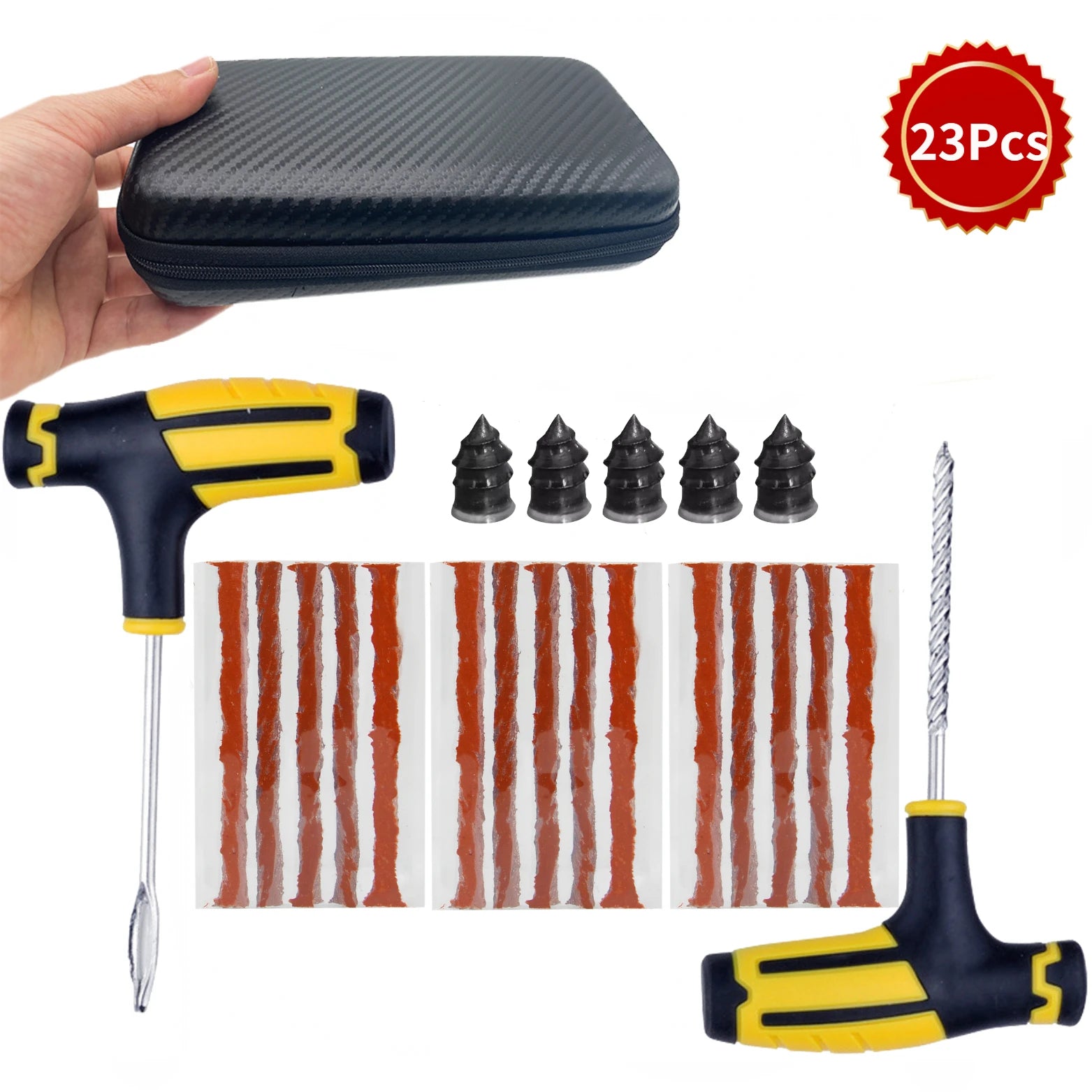 ZFOUEK Car Tire Repair Kit Puncture Plug Tools Tyre Puncture Emergency for Tire Strips Stirring Glue Repair Tool Kit CM World