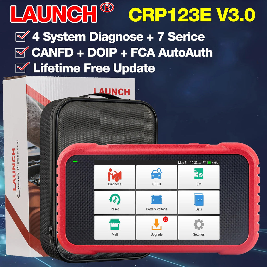 LAUNCH X431 CRP123E V3.0 OBD2 Scanner ENG ABS Airbag SRS AT Auto Diagnostic Tool 7 Reset Code Reader Automotive tools PK CRP123 Car Mobile World