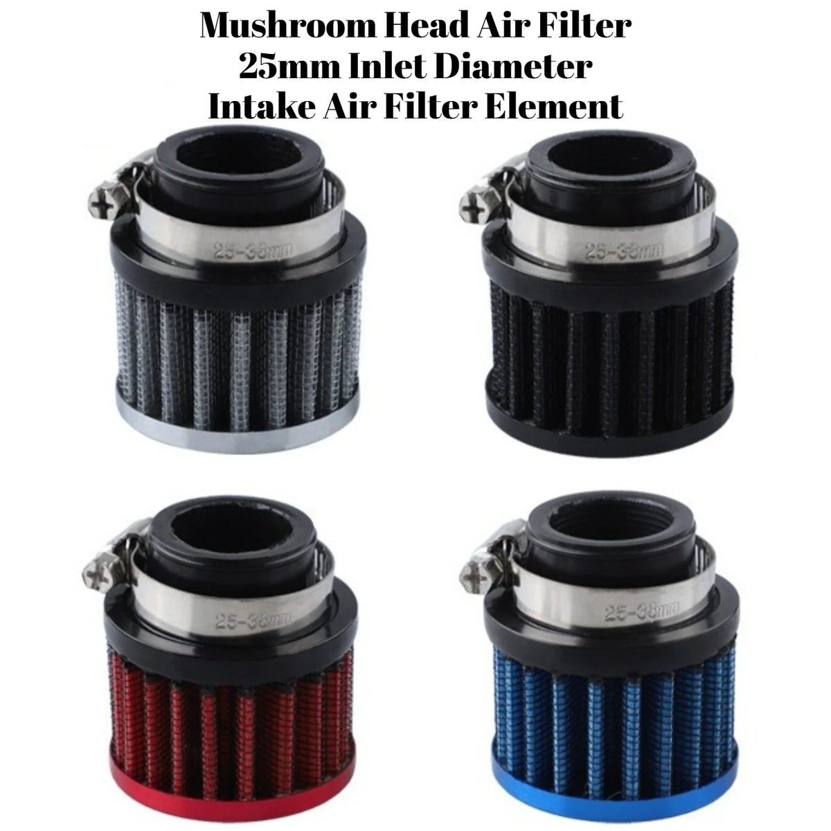 High Flow Air Intake Filter For Universal Models Secondary Intake 25mm Performance Tuning Kit Auto Accessories Upgrade Car Air