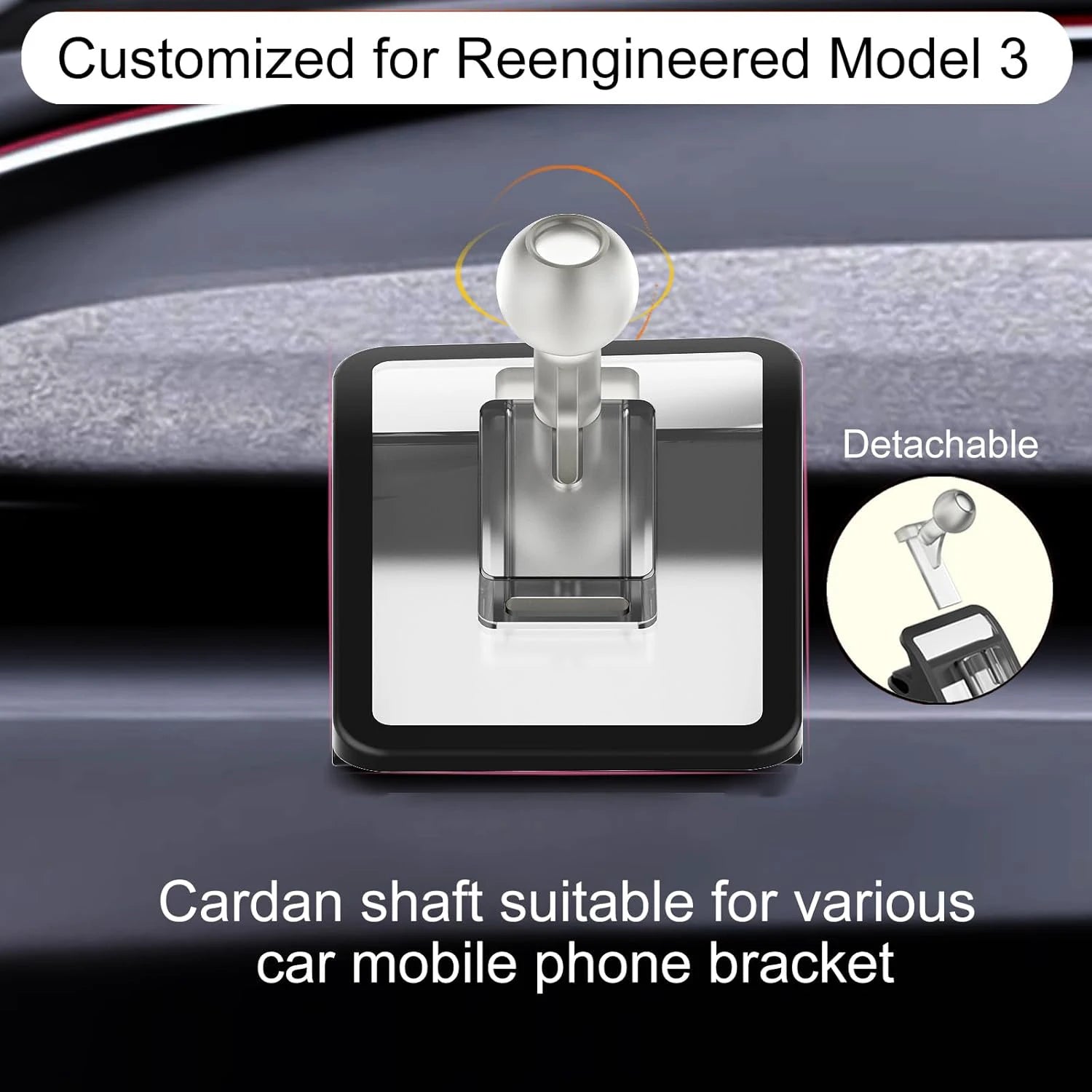Adjustable Magnetic Car Phone Holder Mount for Tesla Model 3 Highland ModelY 2019-2024 Metal Car Phone Support Frame Accessories CM World