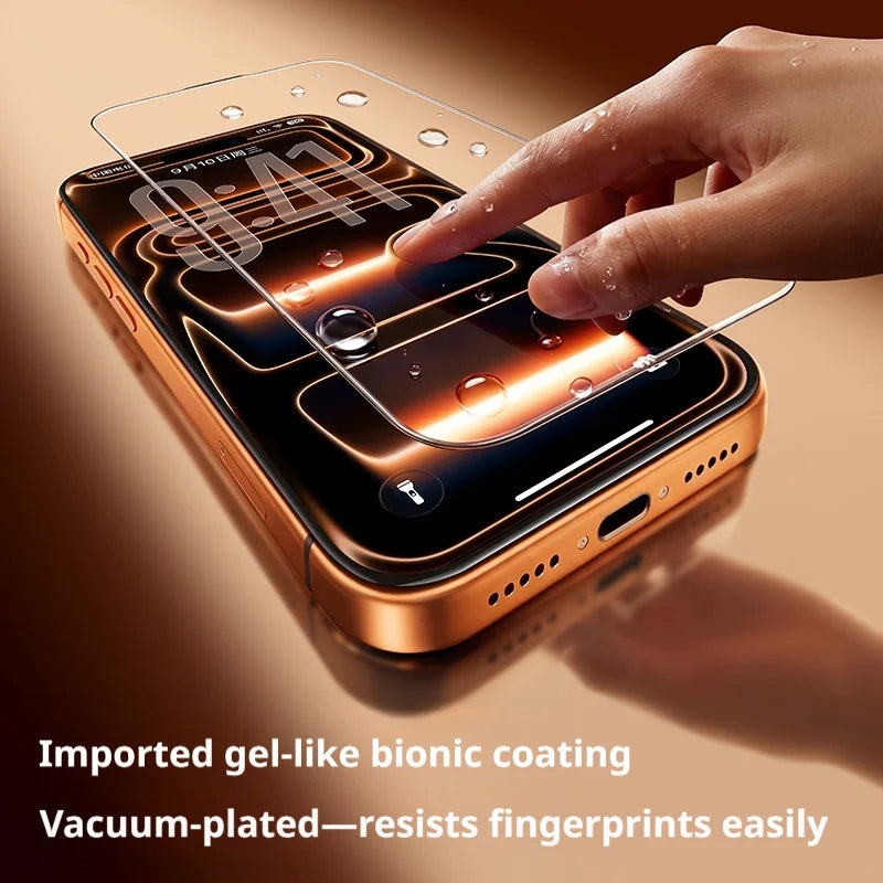 SAMZHE 3D Hot-bending Screen Protector for iPhone 17 Pro Max 16 Pro HD Full Coverage Corning Tempered Glass Film for iPhone 17