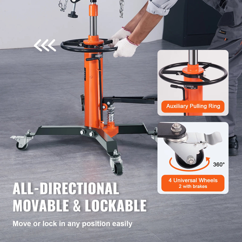 SucceBuy Transmission Jack 1322 LBS Hydraulic Telescoping Transmission Jack 32"-67" High Lift Floor Jack Stand Lift Hoist Garage CM World