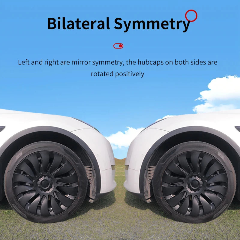 4PCS For Tesla Model Y 2020-2024 19 Inch Storm Style Wheel Cover Car Replacement Automobile Hub Cap Full Rim Car Accessorie