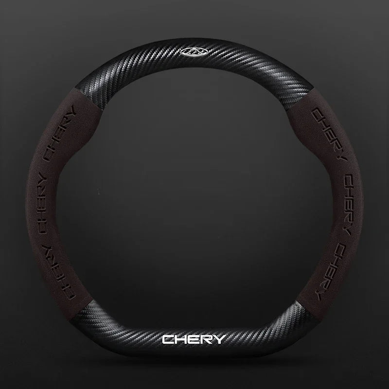 Car buckskin carbon fiber steering wheel cover for Chery Tiggo 8 Arrizo 5 pro gx 5x eQ7 Chery Tiggo 7 Pro 2020 2021 2022 2023 CM World
