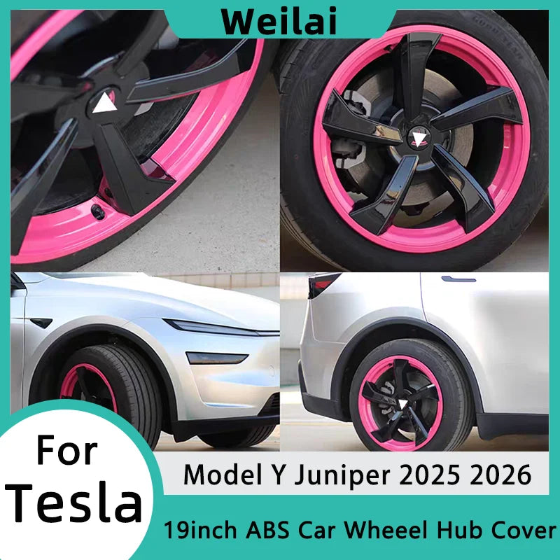 For Tesla Model Y Juniper 2025 HubCap 19 Inch Wheel Caps Auto Performance Replacement Hub Cap Full Rim Cover Accessories（4PCS） CM World