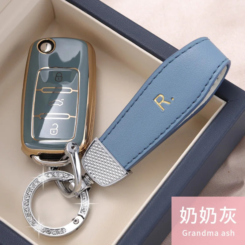 New TPU Car Key Case Cover Protect Shell Bag For VW Volkswagen Polo Tiguan Passat Golf Jetta Beetle Lavida Skoda Octavia A5 CM World