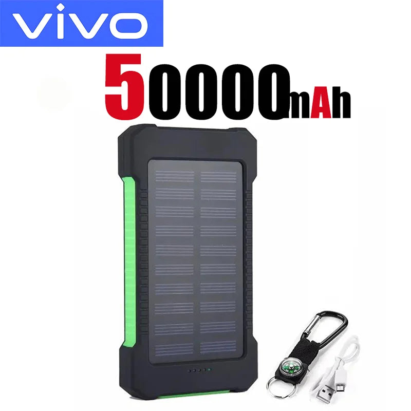 VIVO 500000mAh Solar Power Bank Super Fast Charging  Large Capacity Outdoor Portable External Battery for iPhone Samsung 2026