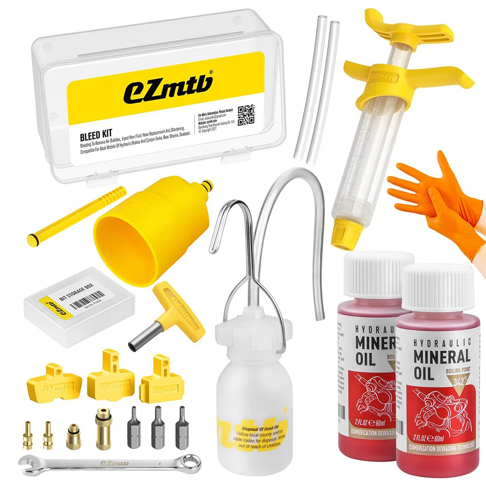 Brake Bleed Kit for Shimano Hydraulic Brakes, Brake Fluid Change Hydraulic Kits, Including 2Pcs 60ml Brake Fluid Mineral Oil CM World