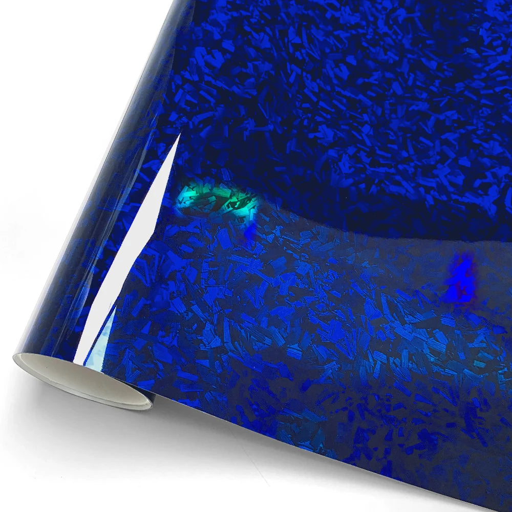 Laser Blue Carbon Fiber Vinyl Car Wrap Air Release Stickers for Car Wrapping Film Body Covering Auto Outdoor Accessories Sticker