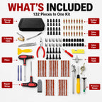 132Pcs Car Motorcycle Tire Repair Kit Puncture Plug Tools Tyre Puncture Emergency for Tire Strips Stirring Glue Repair Tool Kit